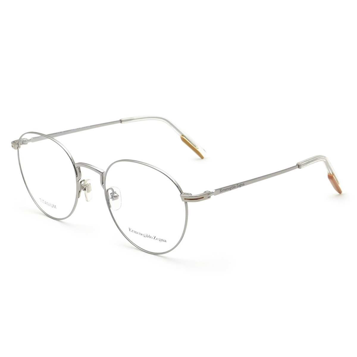ゼニア ZEGNA メガネ 眼鏡 フレームのみ ノーズパッド EZ5221/V 016 51 ボストン型 メンズ シルバー｜Salada Bowl-おしゃれブランド通販