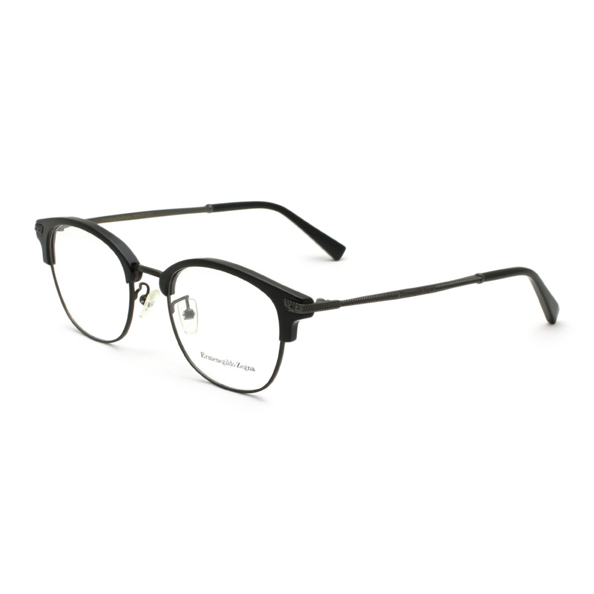 ゼニア ZEGNA エルメネジルド・ゼニア 眼鏡 メガネ 屋台骨のみ EZ5088-D/V 001 51 アジアン相応う アイウェア サーモント（ブロウ）メンズ レディース ユニ一発やる 黒いこと+マットガンメタル 眼鏡・サングラス-眼鏡-バッグ・小物・ブランド雑貨