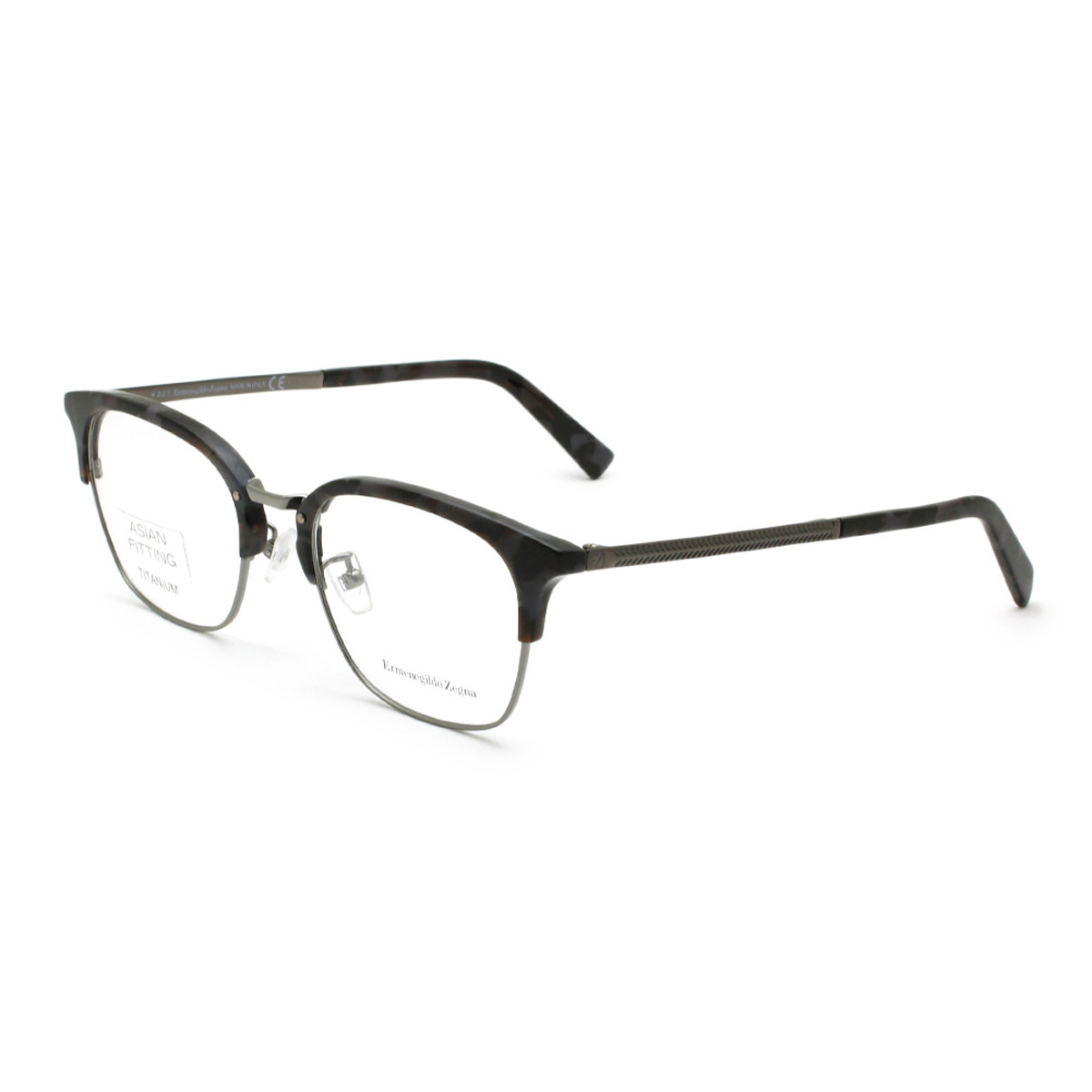 ゼニア ZEGNA エルメネジルド・ゼニア メガネ 眼鏡 フレームのみ EZ5114-D/V 055 54 アジアンフィット アイウェア サーモント（ブロウ）メンズ レディース ユニセックス グレーハバナ+ガンメタル 16,498円