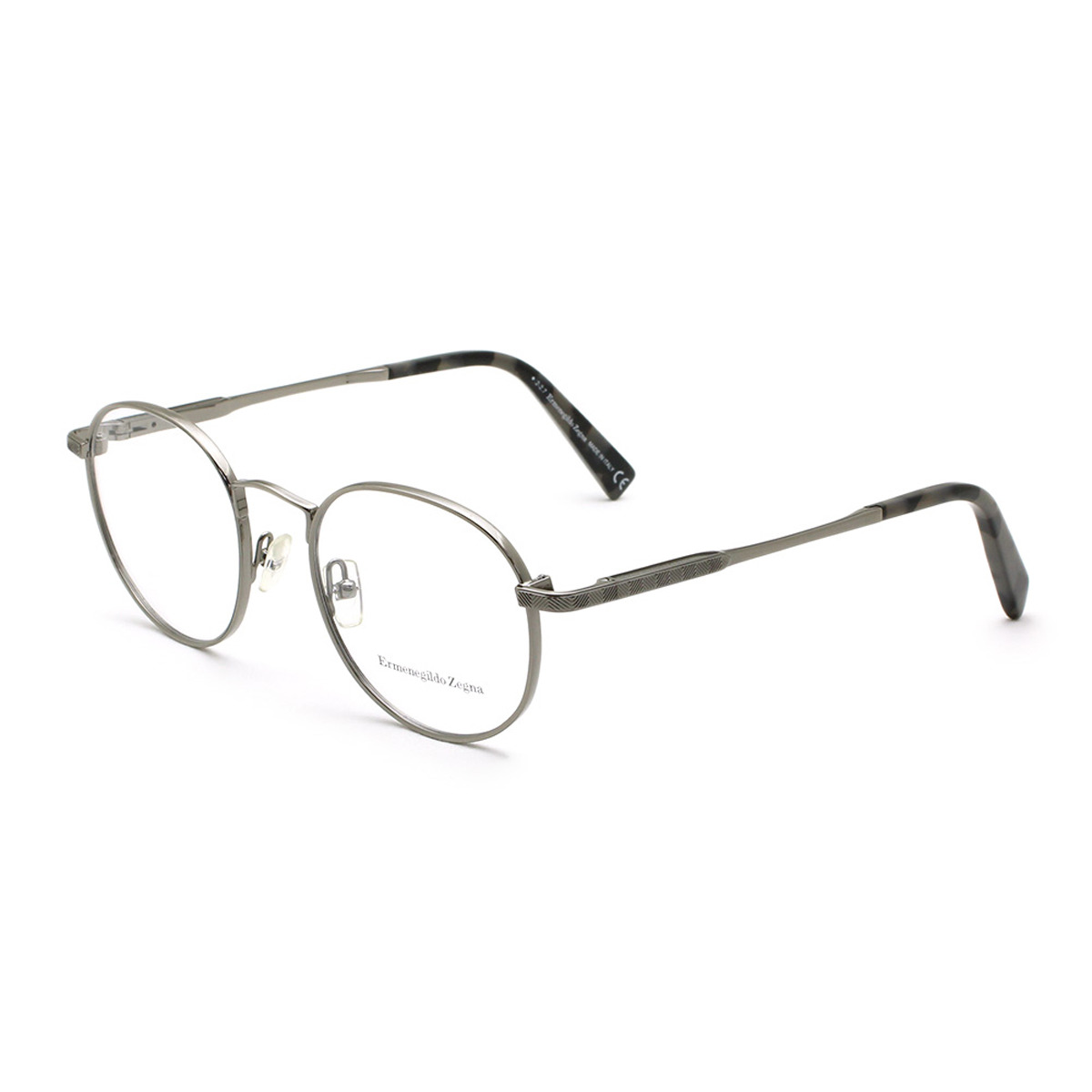 ゼニア ZEGNA エルメネジルド・ゼニア メガネ 眼鏡 フレームのみ EZ5116/V 008 50 眼鏡 メガネフレームのみ ラウンド メンズ レディース ユニセックス ダークシルバー+グレーハバナ｜Salada Bowl-おしゃれブランド通販