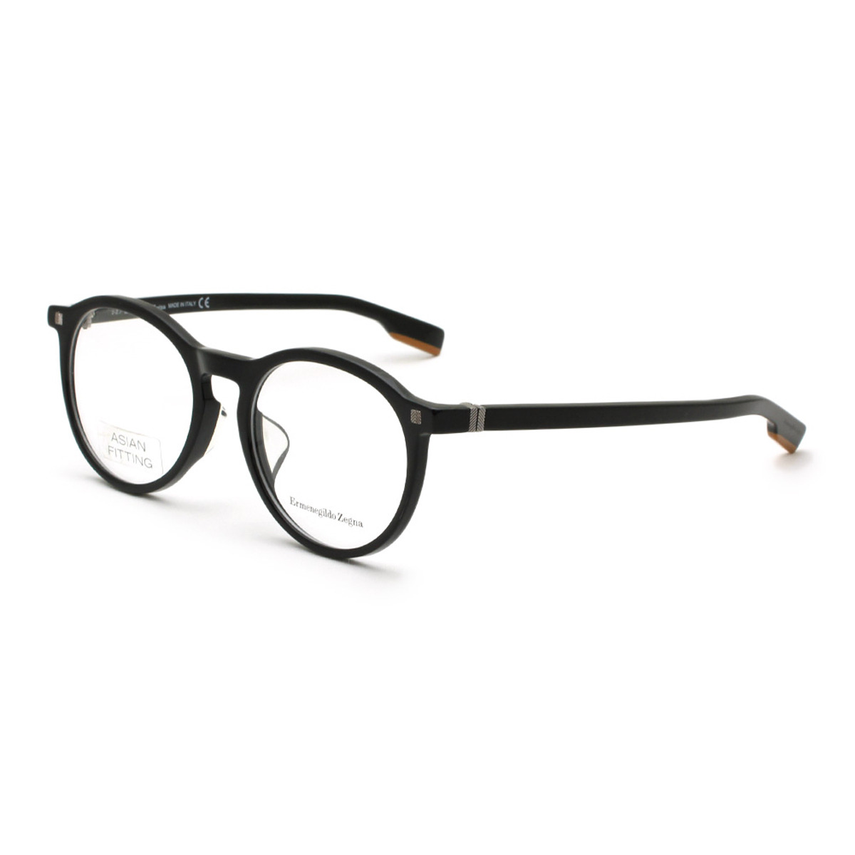 ゼニア ZEGNA エルメネジルド・ゼニア メガネ 眼鏡 フレームのみ EZ5122-F/V 001 53 アジアンフィット アイウェア ボストン メンズ レディース ユニセックス ブラック+キャメル+ダークシルバー