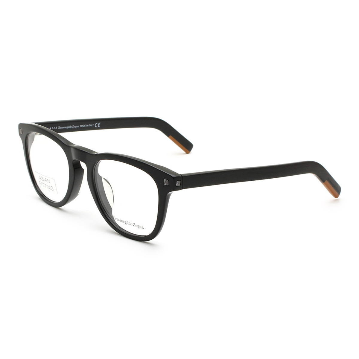 ゼニア ZEGNA エルメネジルド・ゼニア メガネ 眼鏡 フレームのみ EZ5137-F/V 001 51 アイウェア アジアンフィット ウェリントン メンズ レディース ユニセックス ブラック+キャメル