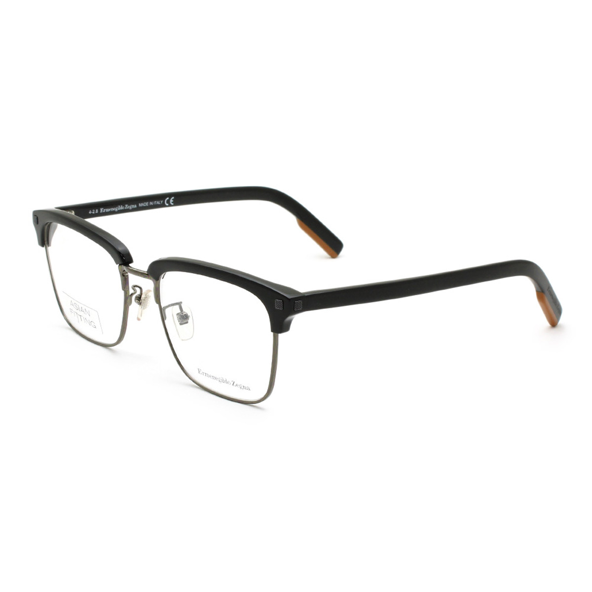 ゼニア ZEGNA エルメネジルド・ゼニア メガネ 眼鏡 フレームのみ EZ5139-F/V 001 54 アイウェア アジアンフィット サーモント（ブロウ） メンズ レディース ユニセックス ブラック+ガンメタル+キャメル