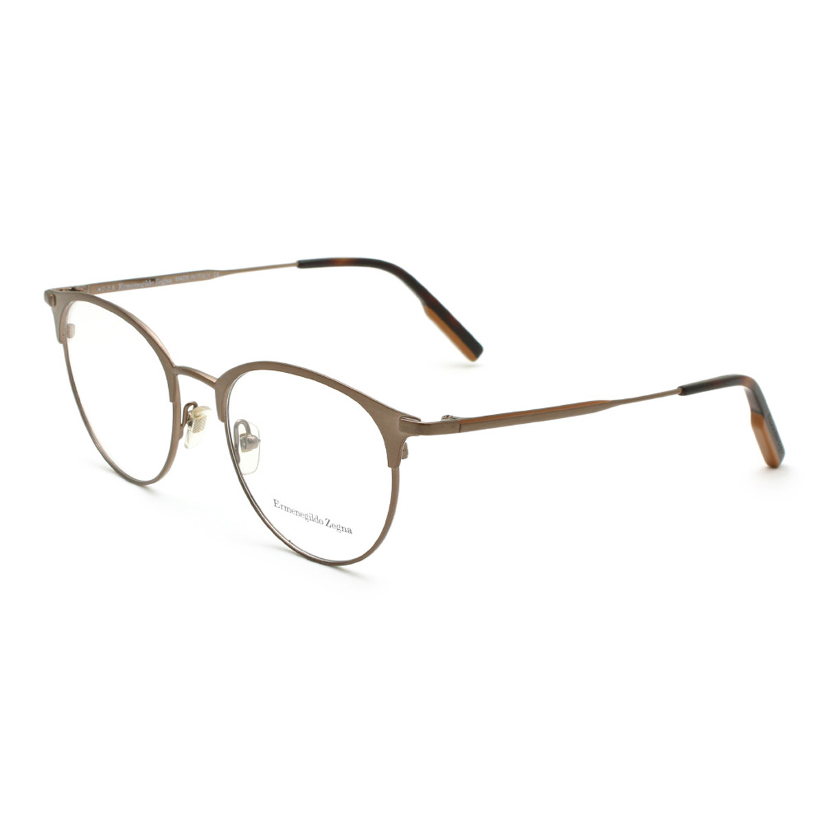 ゼニア ZEGNA エルメネジルド・ゼニア メガネ 眼鏡 フレームのみ EZ5141/V 036 51 アイウェア ボストン メンズ レディース ユニセックス サテンブロンズ+ブロンズ+ハバナ+キャメル｜Salada Bowl-おしゃれブランド通販