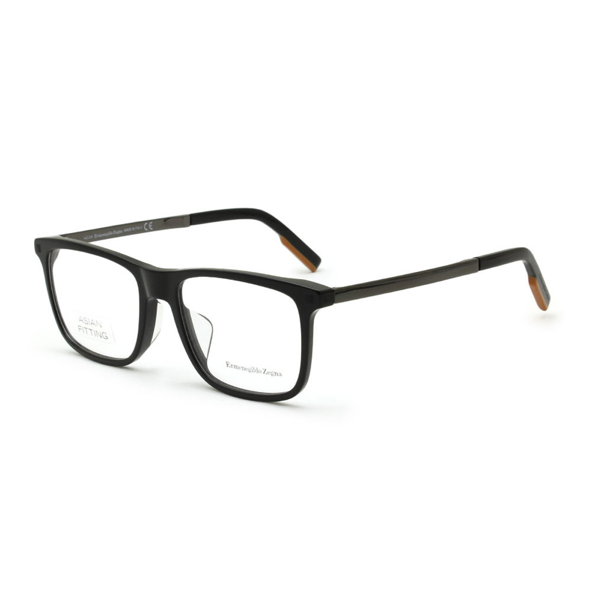 ゼニア ZEGNA エルメネジルド・ゼニア メガネ 眼鏡 フレームのみ EZ5142-F/V 001 55 アイウェア アジアンフィット スクエア メンズ レディース ユニセックス ブラック