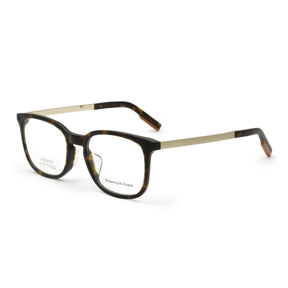 ゼニア ZEGNA エルメネジルド・ゼニア メガネ 眼鏡 フレームのみ EZ5143-F/V 052 53 アイウェア アジアンフィット ウェリントン メンズ レディース ユニセックス ハバナ+マットゴールド