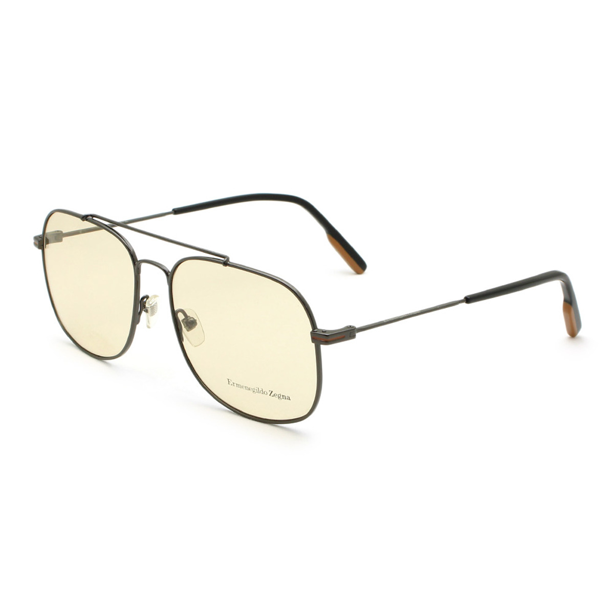 ゼニア ZEGNA エルメネジルド・ゼニア メガネ 眼鏡 フレームのみ EZ5152/V 008 57 アイウェア ティアドロップ メンズ レディース ユニセックス ガンメタル+ブラック+キャメル