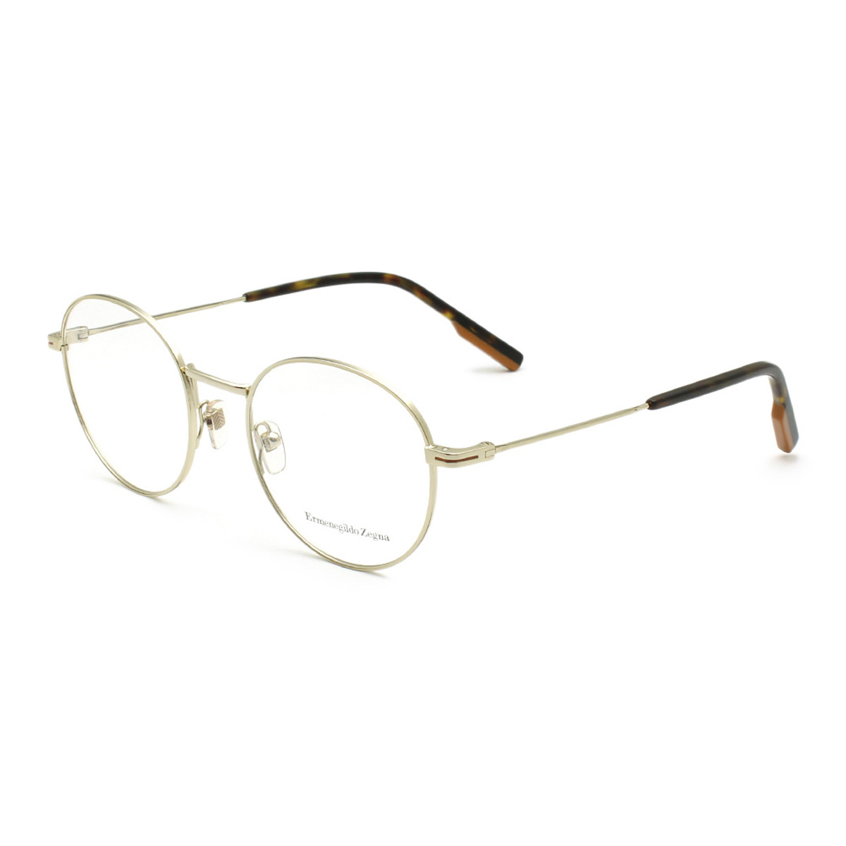 ゼニア ZEGNA エルメネジルド・ゼニア メガネ 眼鏡 フレームのみ EZ5167/V 032 52 アイウェア ラウンド メンズ レディース ユニセックス ゴールド+ハバナ+キャメル｜Salada Bowl-おしゃれブランド通販