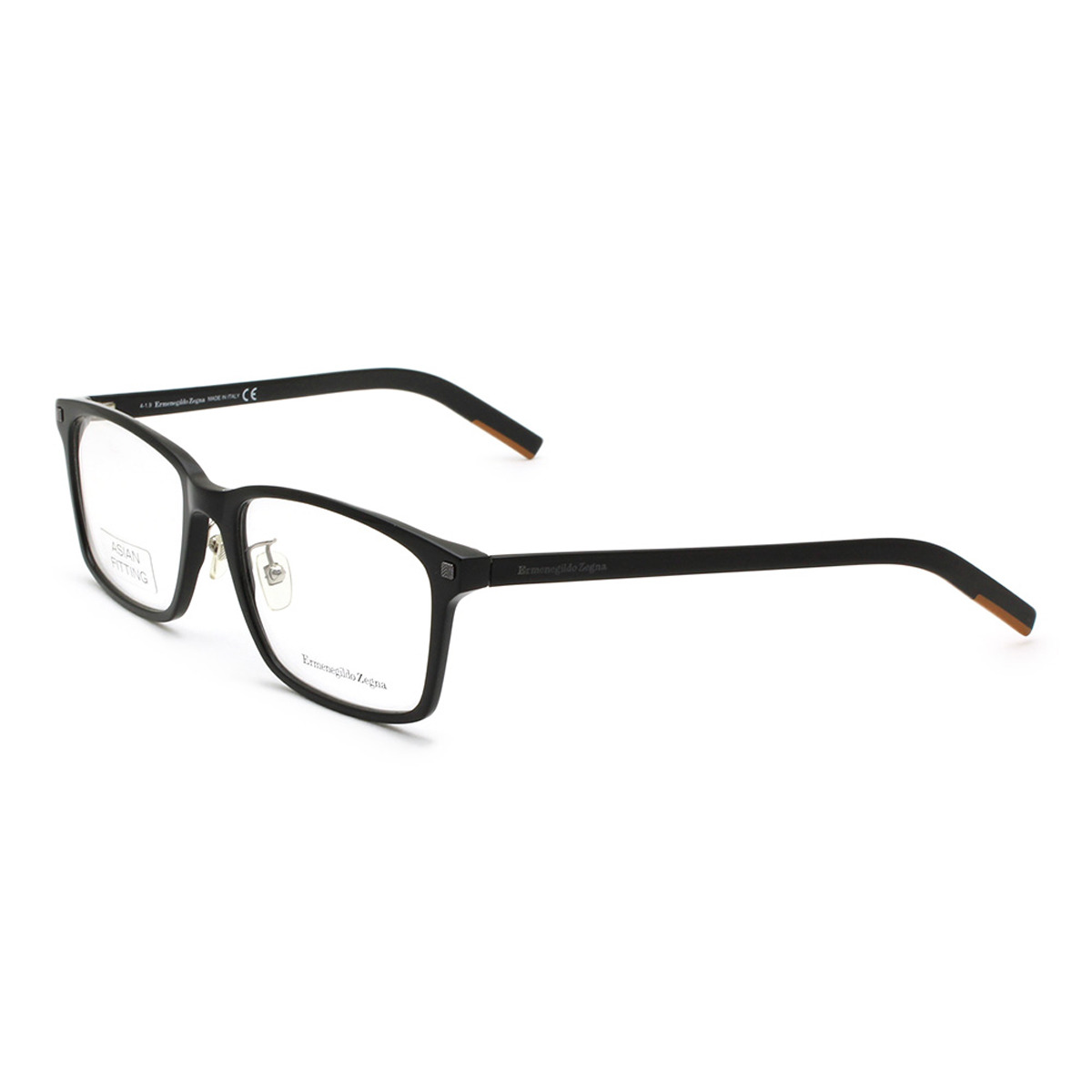ゼニア ZEGNA エルメネジルド・ゼニア 眼鏡 メガネ 屋台骨のみ EZ5176-D/V 001 57 アイウェア アジアン相応う 四角い メンズ レディース ユニ一発やる 黒いこと+駱駝 眼鏡・サングラス-眼鏡
