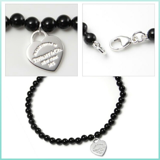 Salada Bowl Tiffany Mini Heart Tag Beads Bracelet Return Tiffany Mini Heart Tag Beads Bracelet Return Toe Black Onyx Fs3gm