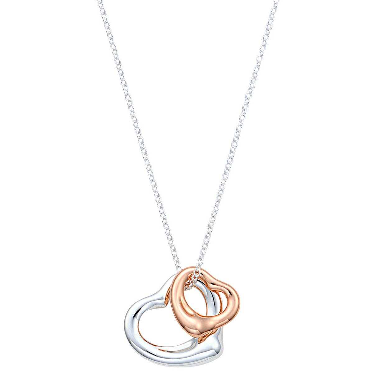 ティファニー TIFFANY&CO オープン ハ&mdash;ト ペンダント ネックレス 2ハート ダブルハート エルサ ペレッティ 18KRG ローズゴールド シルバー レディース アクセサリー 23261057｜Salada Bowl-おしゃれブランド通販