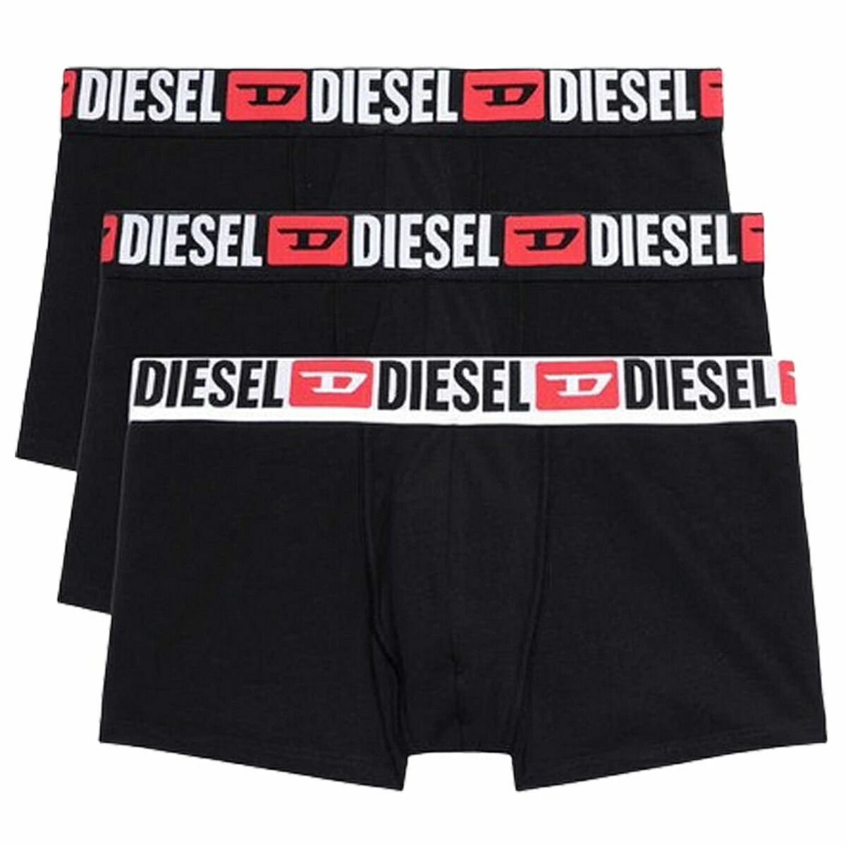 ディーゼル DIESEL ボクサーパンツ 前閉じ 無地 ロゴ コットン 3枚組 セット 下着 綿 00ST3V0DDAI E3784 メンズ ブラック