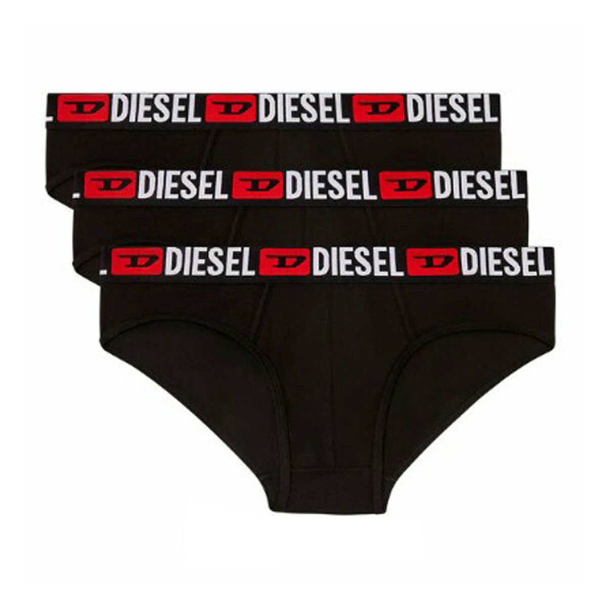 ディーゼル DIESEL ブリーフ ビキニ 綿織物 ロゴタイプ 3枚組 書き割り 成人男性用 下着類 00SH050DDAI E4101 メンズ 黒いこと
