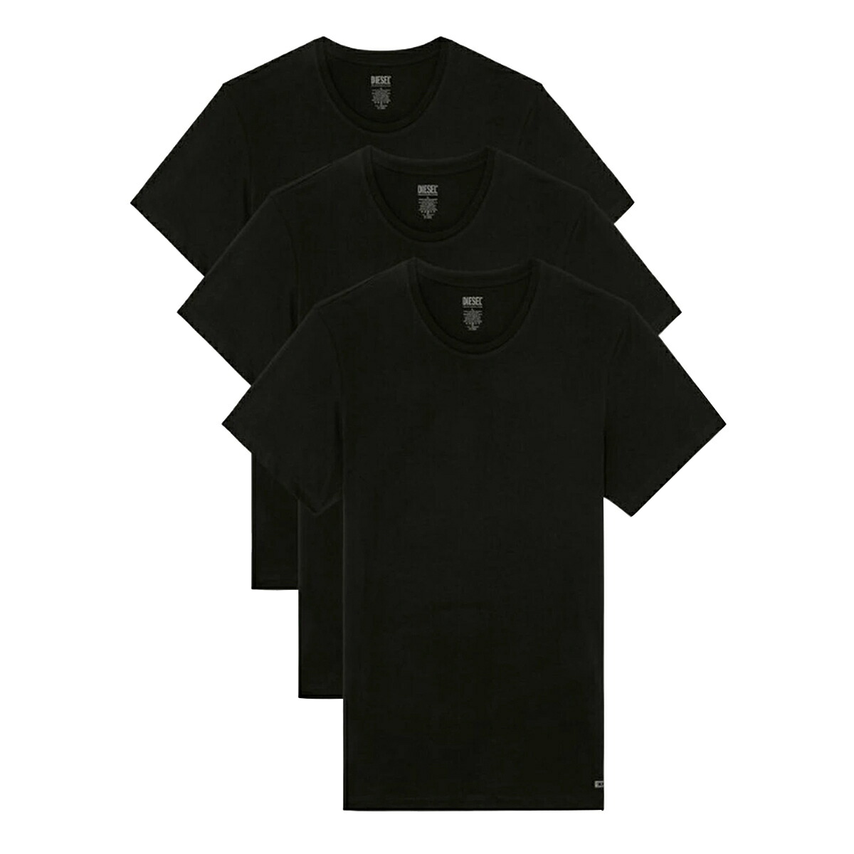 ディーゼル DIESEL Tシャツ クルーネック 3枚セット 無地 コットン ロゴ ワンポイント インナー アンダーウェア 肌着 パック A178280LIAD E4101 メンズ ブラック｜Salada Bowl-おしゃれブランド通販 8,892円