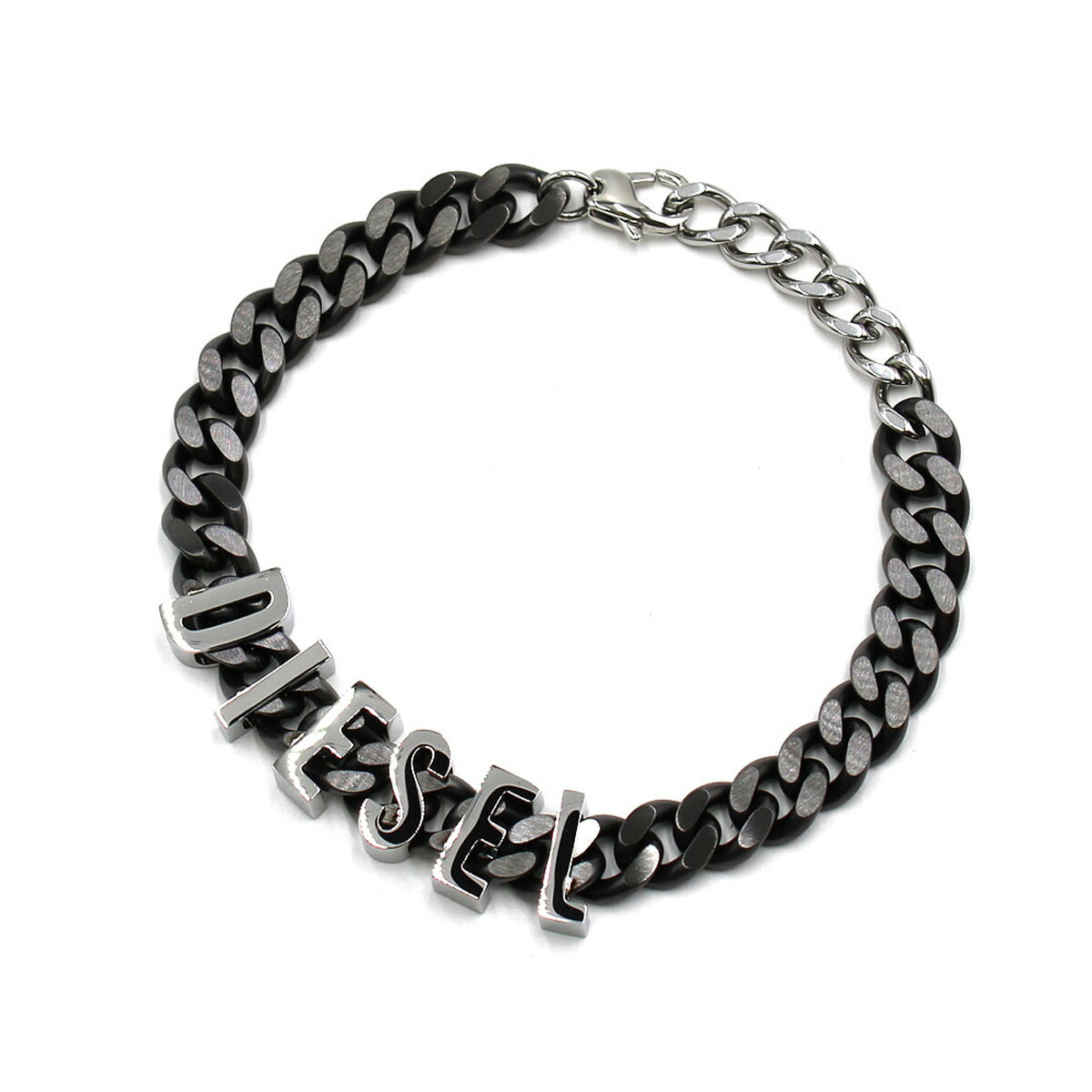 ☆美品☆ DIESEL ブレスレット チェーン シルバー ブラック レザー ロゴ 楽天市場】DIESEL ブレスレット ディーゼルメンズ レディース