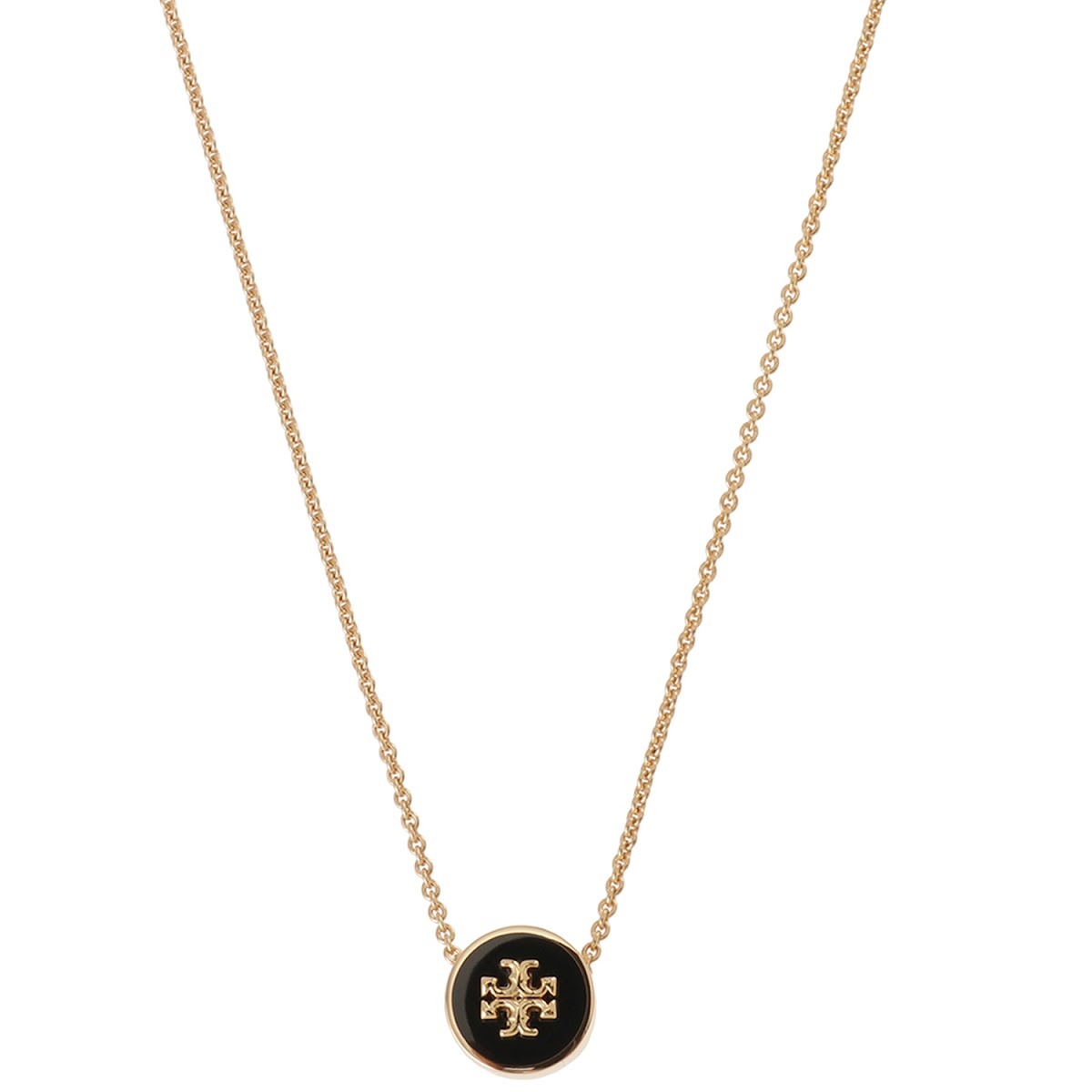 トリーバーチ Tory Burch キラ エナメル ペンダント ネックレス ダブルT ロゴ アクセサリー KIRA ENAMEL PENDANT NECKLACE 90549 720 antb00107l レディース ゴールド+ブラック｜Salada Bowl-おしゃれブランド通販