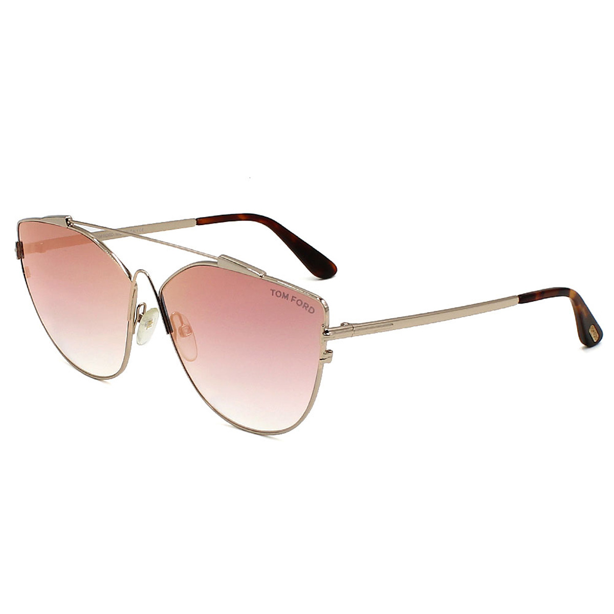 トムフォード TOM FORD サングラス アイウェア ノーズパッド FT0563 S 33G 64 フォックス型 メンズ レディース ユニセックス ゴールド+ピンクグラデーションブルー