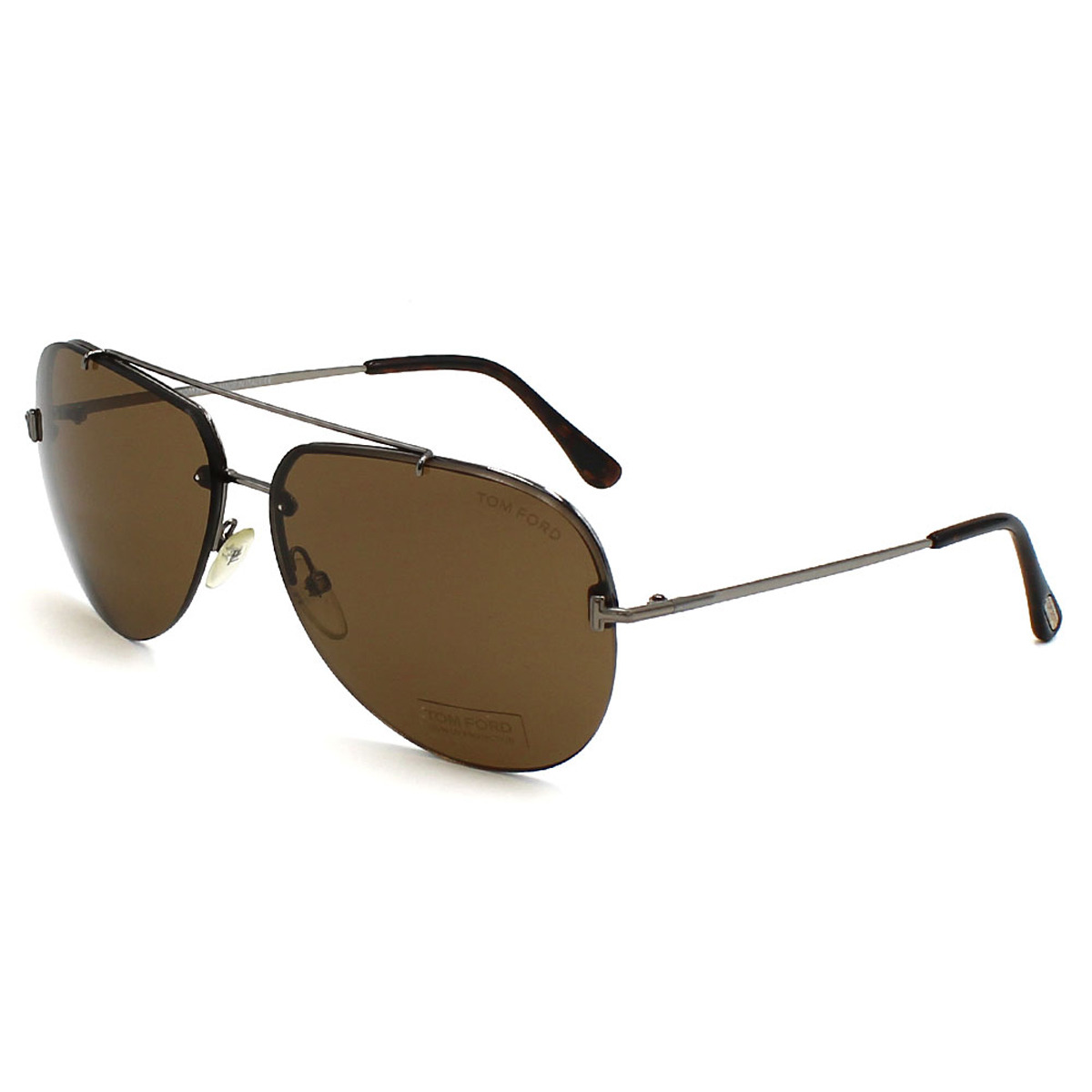 トムフォード TOM FORD サングラス アイウェア ノーズパッド FT0584 S 08E 63 ティアドロップ型 メンズ レディース ユニセックス ライトシルバー+ブラウン