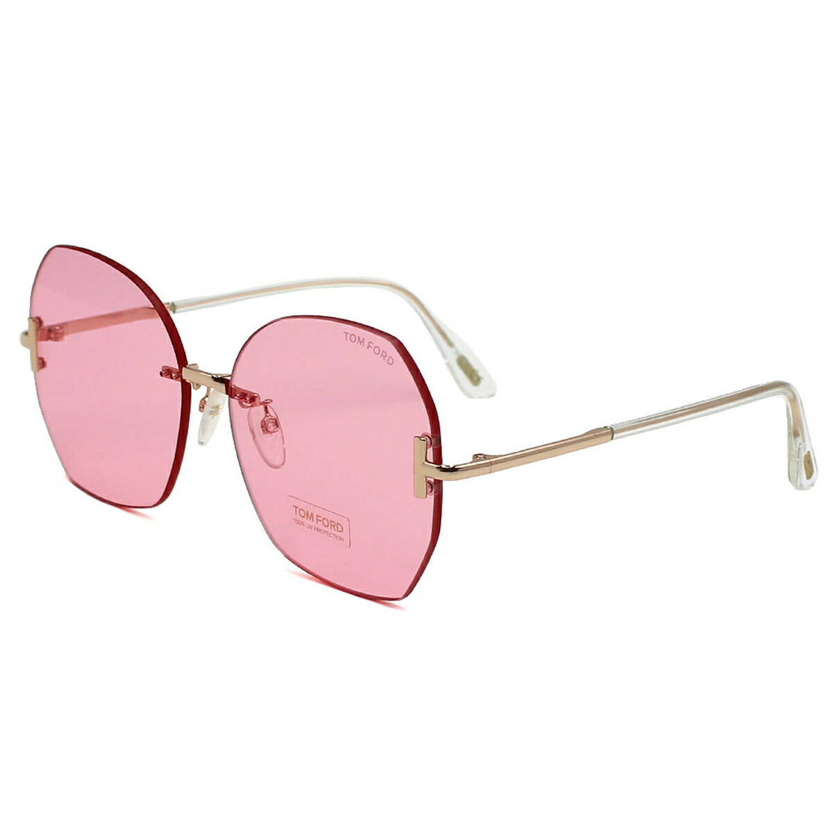 トムフォード TOM FORD サングラス アジアンフィット アイウェア UVカット スクエア FT0810-K/S 28Z 62 レディース ゴールド+ピンク 海外正規品