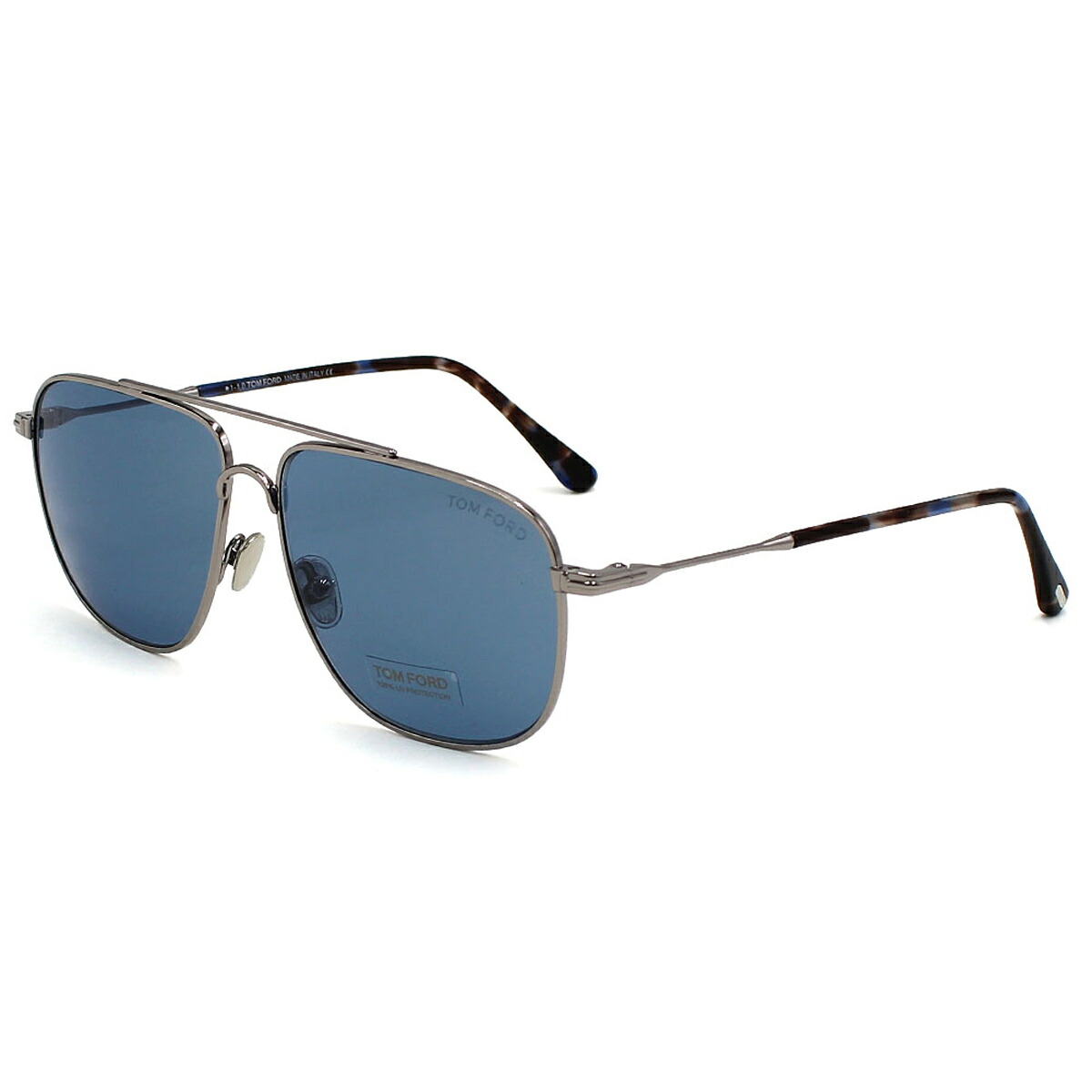 トムフォード TOM FORD サングラス ノーズパット アイウェア UVカット ティアドロップ FT0815/S 14V 58 メンズ レディース ユニセックス シルバー+ブルー 海外正規品
