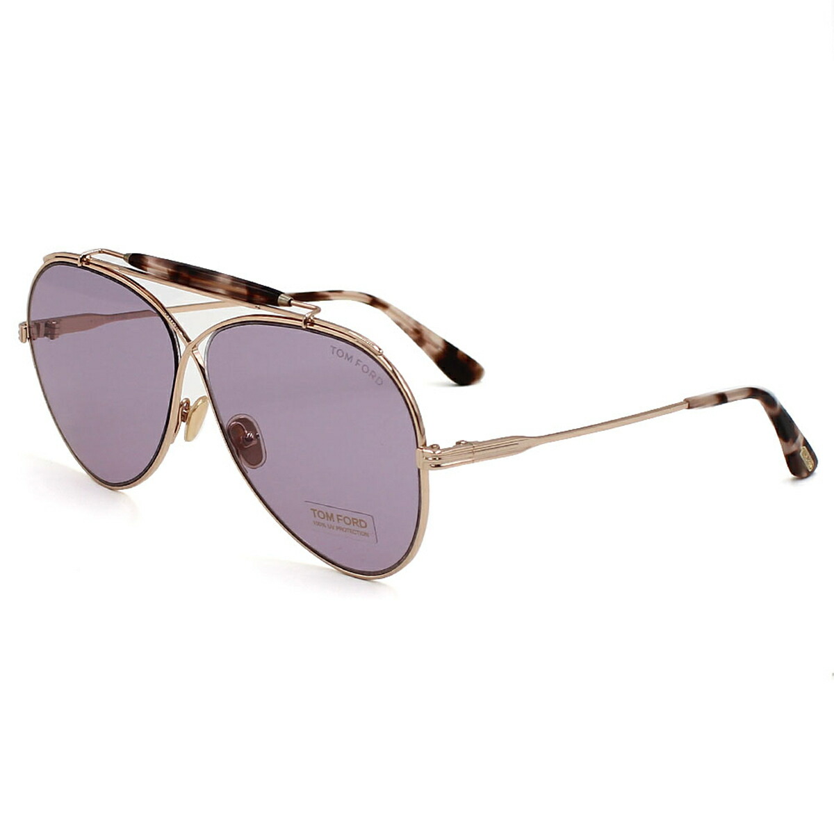 トムフォード TOM FORD サングラス ノーズパット アイウェア UVカット ティアドロップ FT0818/S 28Z 60 メンズ レディース ユニセックス ローズゴールド+パープル 海外正規品 31,135円