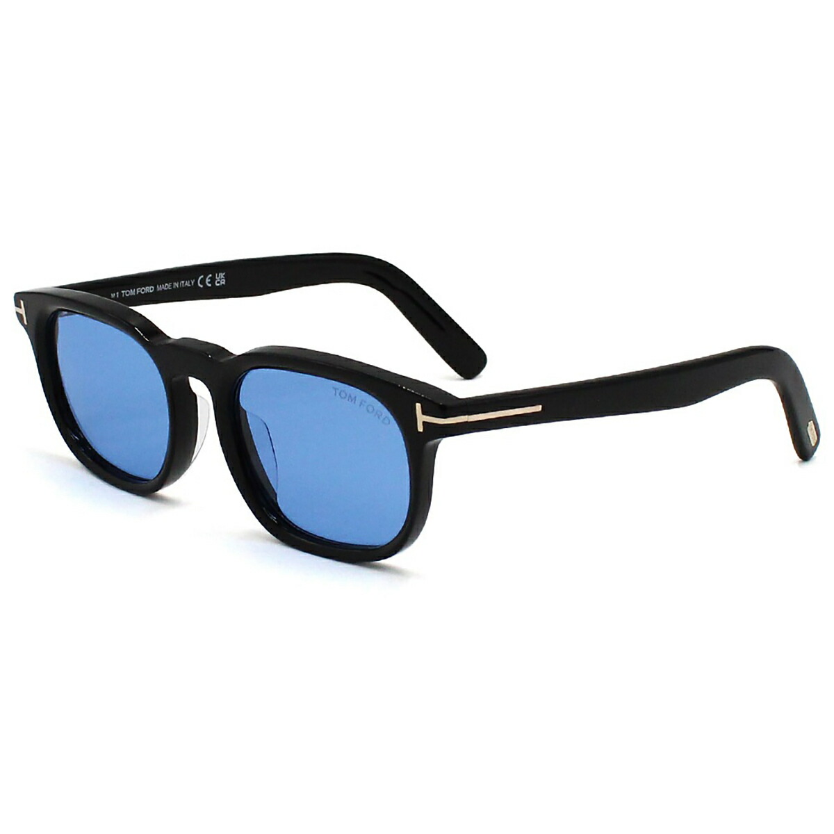 トムフォード TOM FORD サングラス アジアンフィット アイウェア UVカット ウェリントン FT1122-D/S 01V 52 メンズ レディース ユニセックス ブラック+ブルー 海外正規品