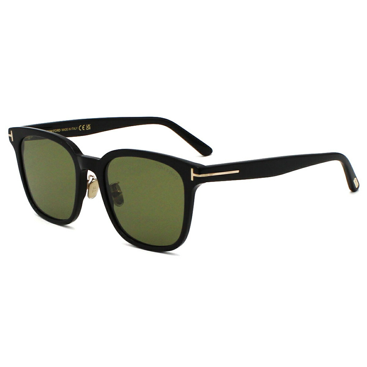トムフォード TOM FORD サングラス アジアンフィット UVカット アイウェア スクエア FT1135-K/S 01N-54 TF1135-K メンズ レディース ユニセックス ブラック+ライトグリーン 海外正規品