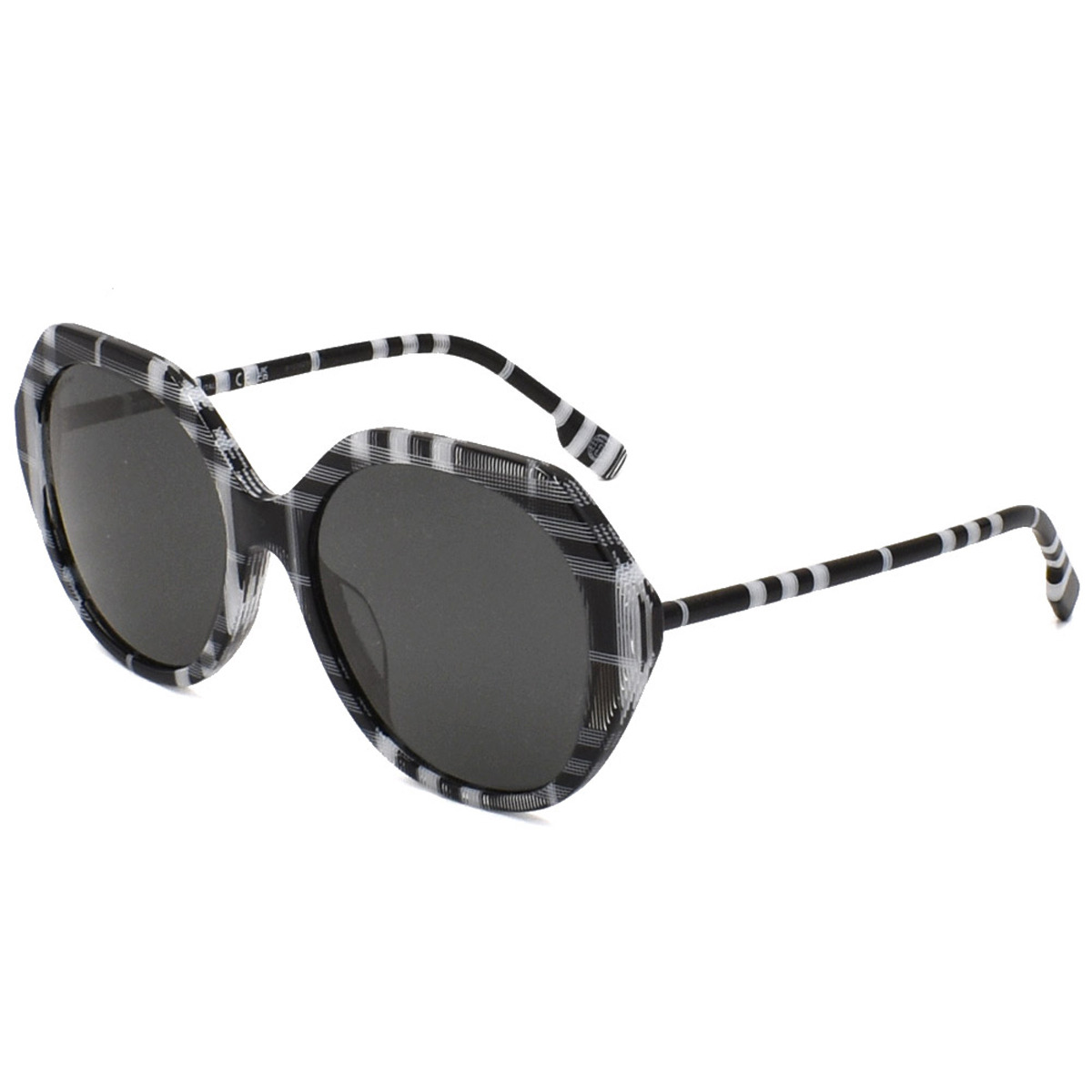 バーバリー BURBERRY サングラス UVカット BE4375F 400487 57 VANESSA ボストン型 レディース チェックホワイト+ブラック+ダークグレー|Salada Bowl-おしゃれブランド通販