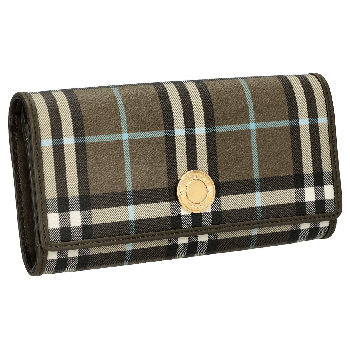 BURBERRY 長財布 バーバリー 長財布 レディース ブラウン チェック＆レザー