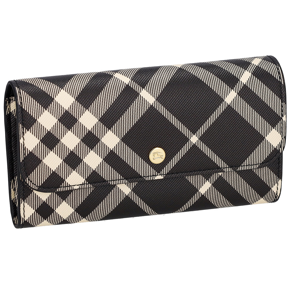 バーバリー BURBERRY 財布 長財布 フラップ式長財布 かぶせ 小銭入れ付き 8095269 A1003 レディース ブラック+ベージュ|Salada Bowl-おしゃれブランド通販
