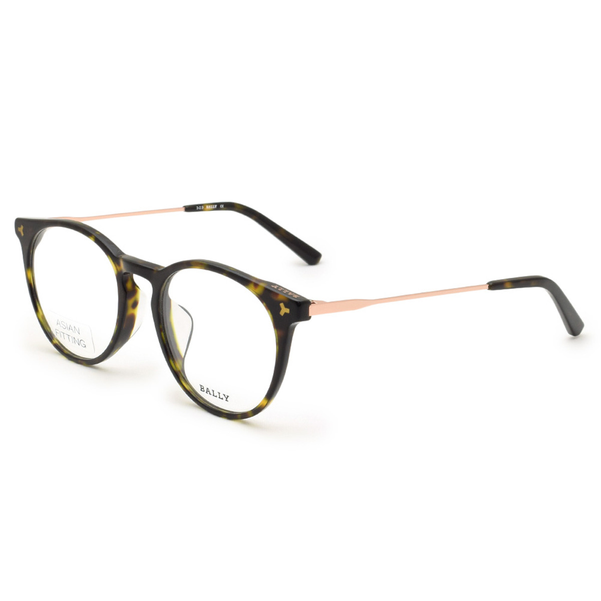 バリー BALLY フレーム メガネ 眼鏡 フレームのみ アジアンフィット BY5026D/V-052-52 アイウェア EYEWEAR ラウンド型 オプティカルフレーム レディース ハバナ+ローズゴールド