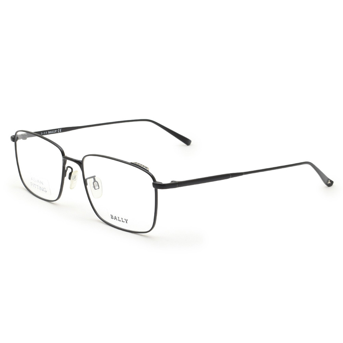 バリー BALLY フレーム メガネ 眼鏡 フレームのみ ノーズパッド BY5027D/V-001-55 アイウェア EYEWEAR スクエア型 オプティカルフレーム メンズ ブラック
