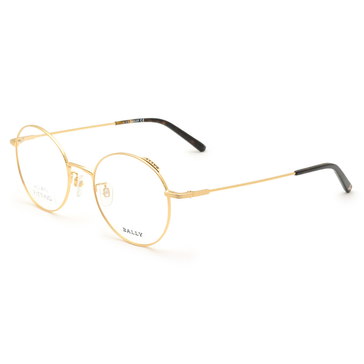 バリー BALLY フレーム メガネ 眼鏡 フレームのみ ノーズパッド BY5028D/V-030-50 アイウェア EYEWEAR ラウンド型 オプティカルフレーム メンズ ゴールド