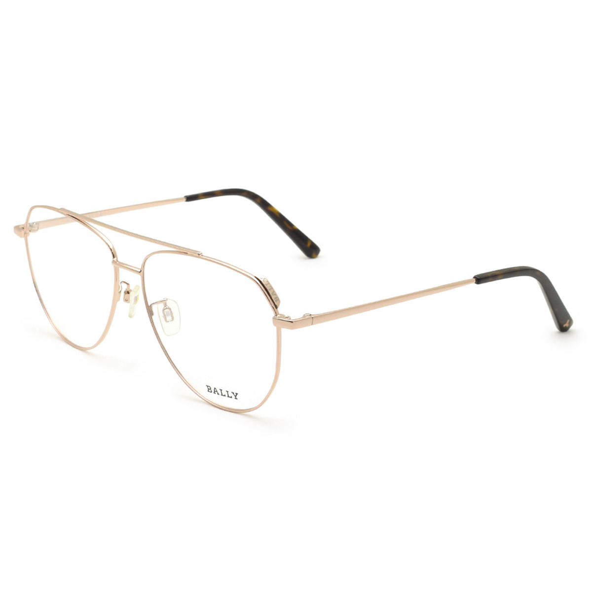 バリー BALLY フレーム メガネ 眼鏡 フレームのみ ノーズパッド BY5035H/V-028-57 アイウェア EYEWEAR アビエーター型 ティアドロップ型 オプティカルフレーム メンズ レディース ユニセックス ローズゴールド