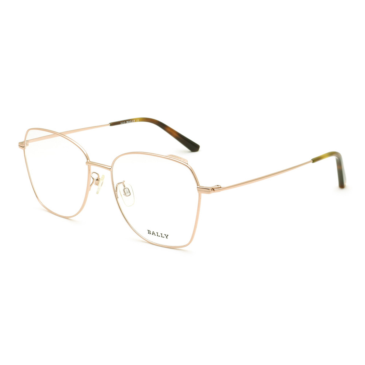 バリー BALLY フレーム メガネ 眼鏡 フレームのみ ノーズパッド BY5036H/V-028-54 アイウェア EYEWEAR スクエア型 オプティカルフレーム レディース ゴールド