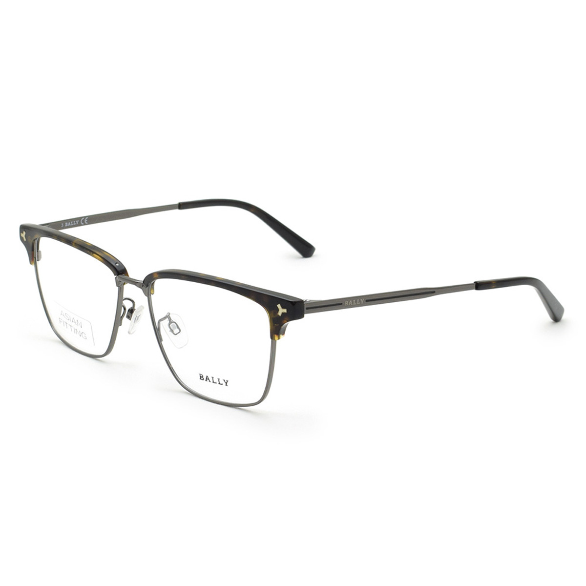 バリー BALLY フレーム メガネ 眼鏡 フレームのみ ノーズパッド BY5051-D/V 056 54 アイウェア EYEWEAR ブロー型 スクエア型 オプティカルフレーム メンズ レディース ユニセックス ハバナ+ガンメタル