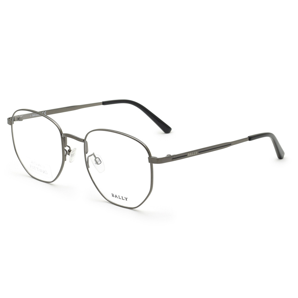 バリー BALLY フレーム メガネ 眼鏡 フレームのみ ノーズパッド BY5052-D/V 008 53 アイウェア EYEWEAR ラウンド型 多角形 オプティカルフレーム メンズ レディース ユニセックス ガンメタル