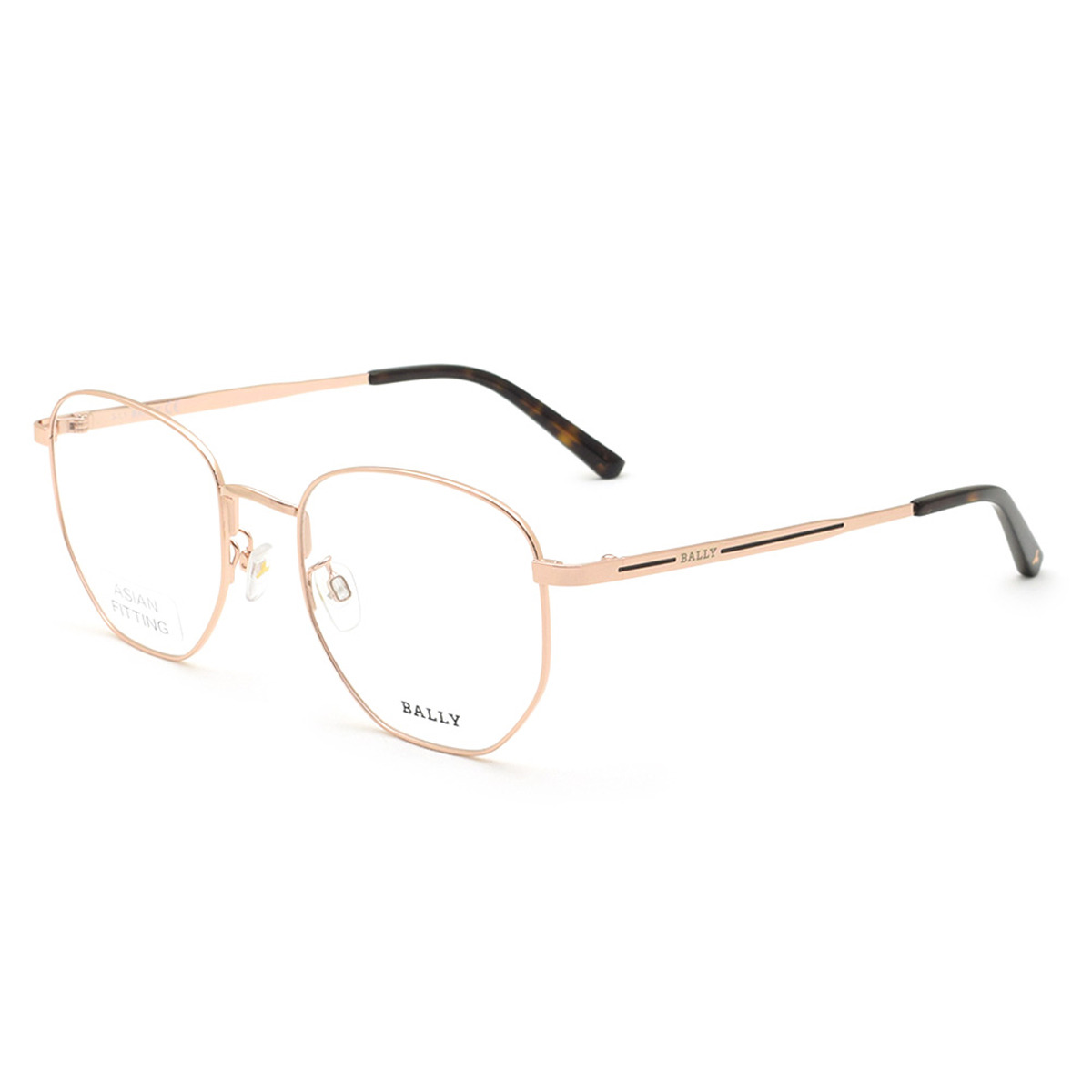 バリー BALLY フレーム メガネ 眼鏡 フレームのみ ノーズパッド BY5052-D/V 028 53 アイウェア EYEWEAR ラウンド型 多角形 オプティカルフレーム メンズ レディース ユニセックス ローズゴールド