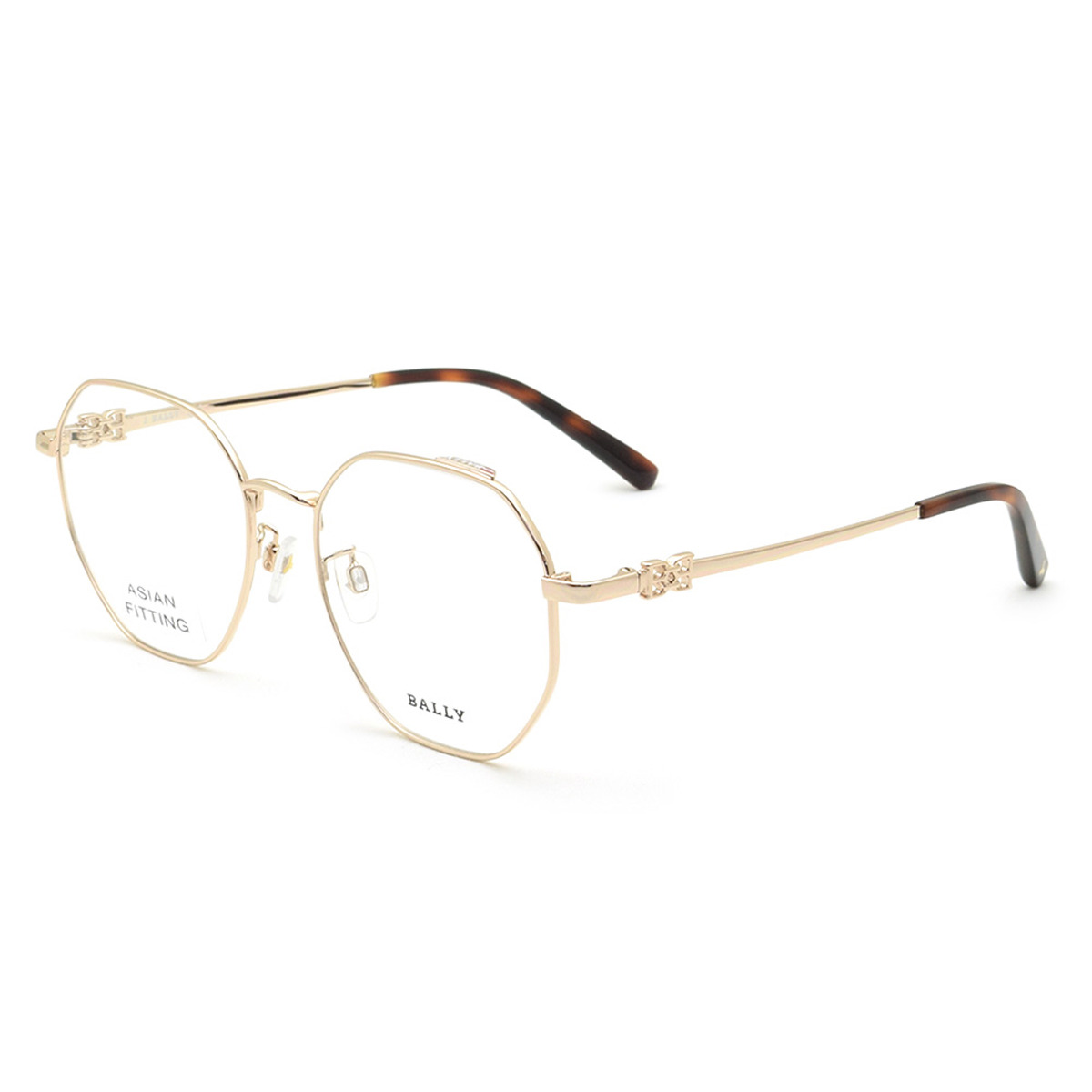 バリー BALLY フレーム メガネ 眼鏡 フレームのみ ノーズパッド BY5054-D/V 028 52 アイウェア EYEWEAR ラウンド型 多角形 オプティカルフレーム メンズ レディース ユニセックス ローズゴールド