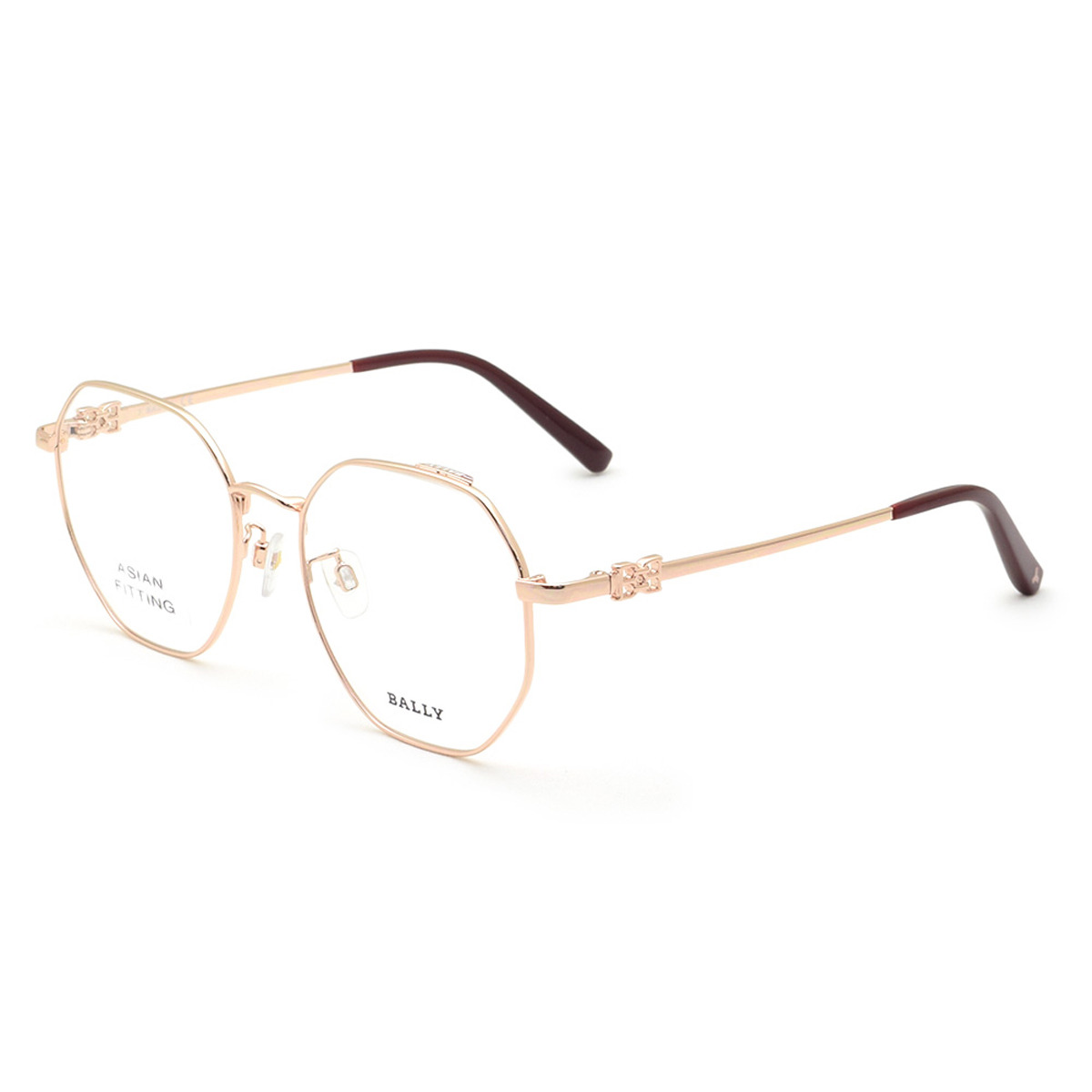 バリー BALLY フレーム メガネ 眼鏡 フレームのみ ノーズパッド BY5054-D/V 033 52 アイウェア EYEWEAR ラウンド型 多角形 オプティカルフレーム メンズ レディース ユニセックス ピンクゴールド|Salada Bowl-おしゃれブランド通販