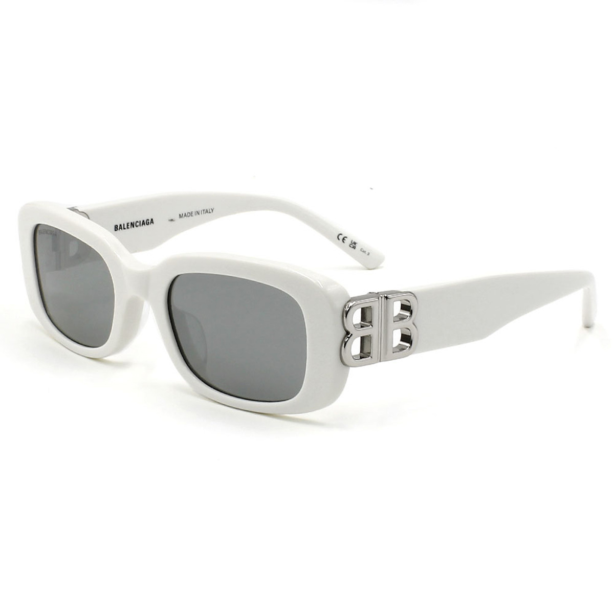 バレンシアガ BALENCIAGA サングラス アジアンフィット UVカット アイウェア フォックス BB0310SK-003 メンズ レディース ユニセックス ホワイト+シルバー