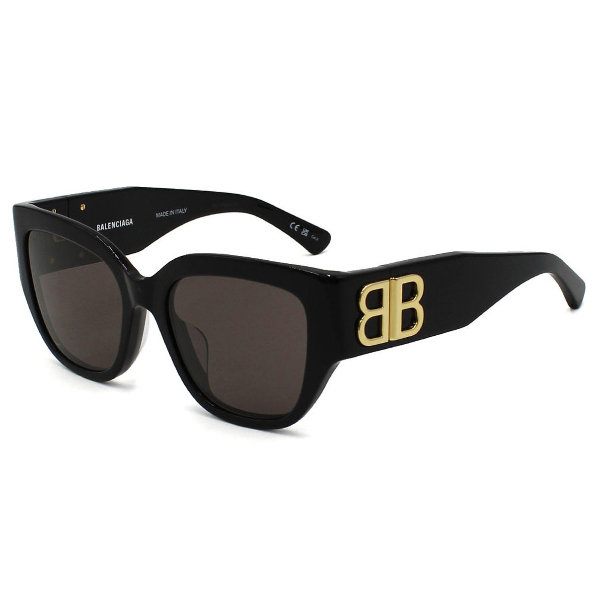 バレンシアガ BALENCIAGA サングラス アジアンフィット BB0323SK-002 フォックス型 メンズ レディース ユニセックス ブラック+グレー