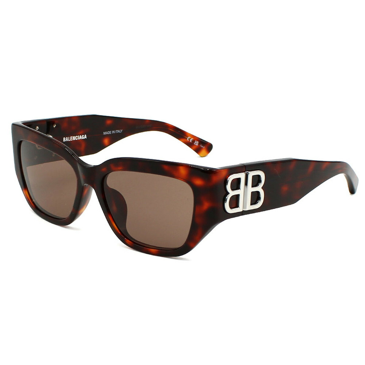 バレンシアガ BALENCIAGA サングラス アジアンフィット アイウェア UVカット ウェリントン BB0361SK-002 メンズ レディース ユニセックス ハバナ(レッド)+ブラウン