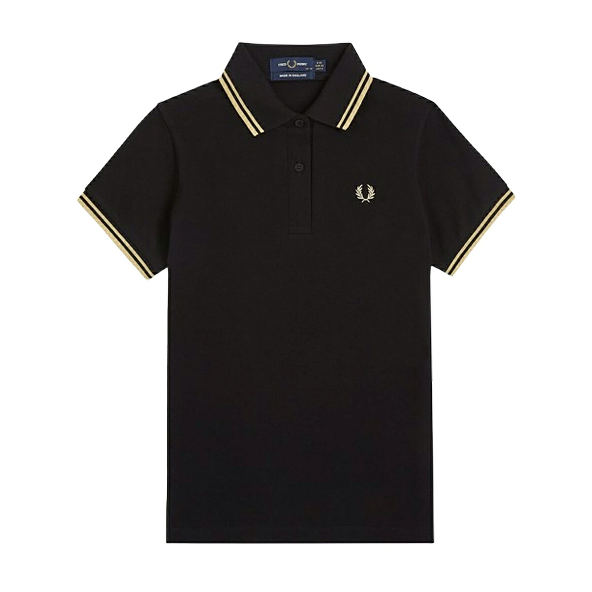 フレッドペリー FRED PERRY ポロシャツ 半袖 コットンピケ ティップライン ロゴ 刺繍 ワンポイント スリムフィット 定番 G12 157 レディース ブラック｜Salada Bowl-おしゃれブランド通販