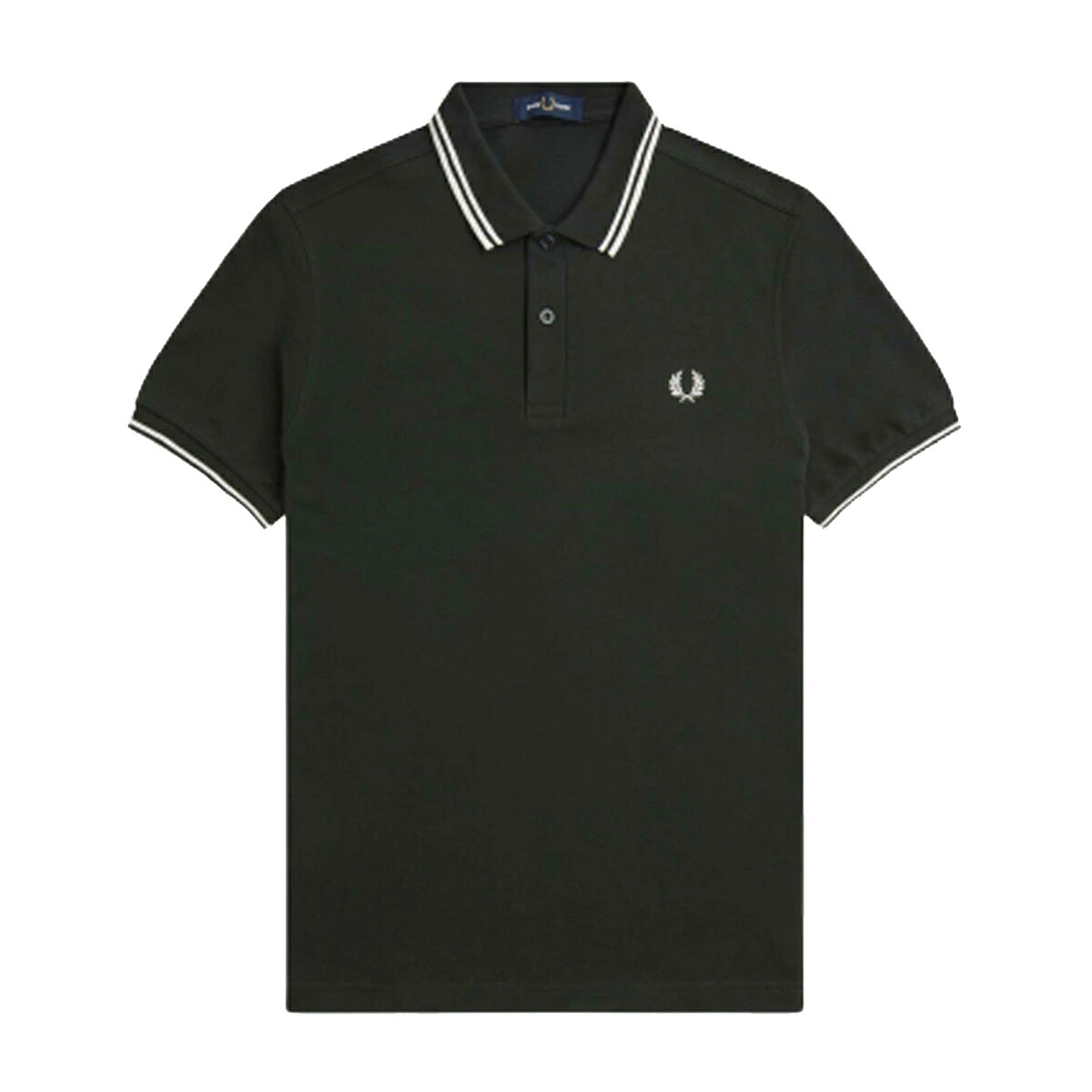 フレッドペリー FRED PERRY ポロシャツ 半袖 ティップライン レギュラーフィット コットンピケ ロゴ 刺繍 定番 M3600 T50 メンズ レディース ユニセックス ダークグリーン+ホワイト
