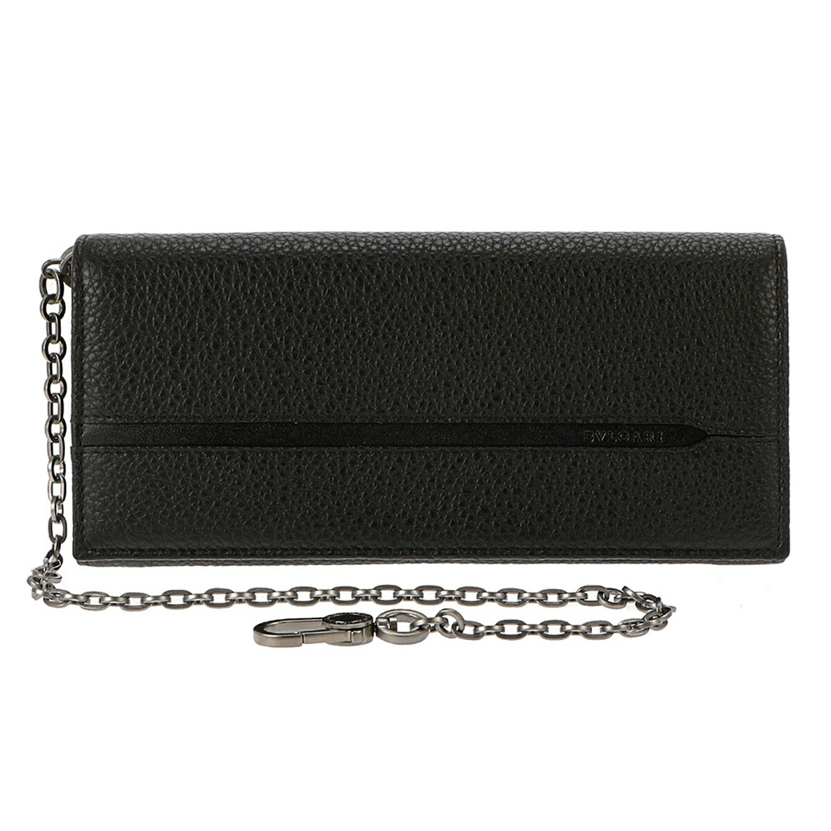 【BVLGARI】ブルガリ レザー ブラック 無地 スマートウォレット BVLGARI ブルガリ w2 ツインサンダー 二つ折り 長財布 レザー 黒
