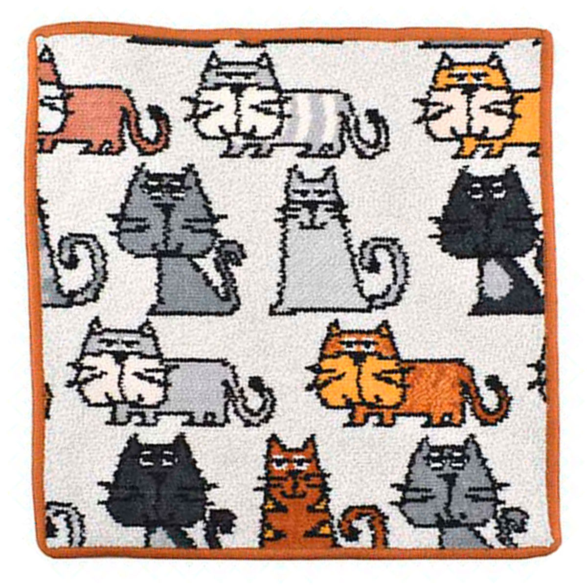 フェイラー FEILER 汗手拭い 御手々西洋手ぬぐい 30糎 WASH CLOTH CATS CINNAMON 167 ウォッシュクロス キャッツ 猫 猫 桂皮