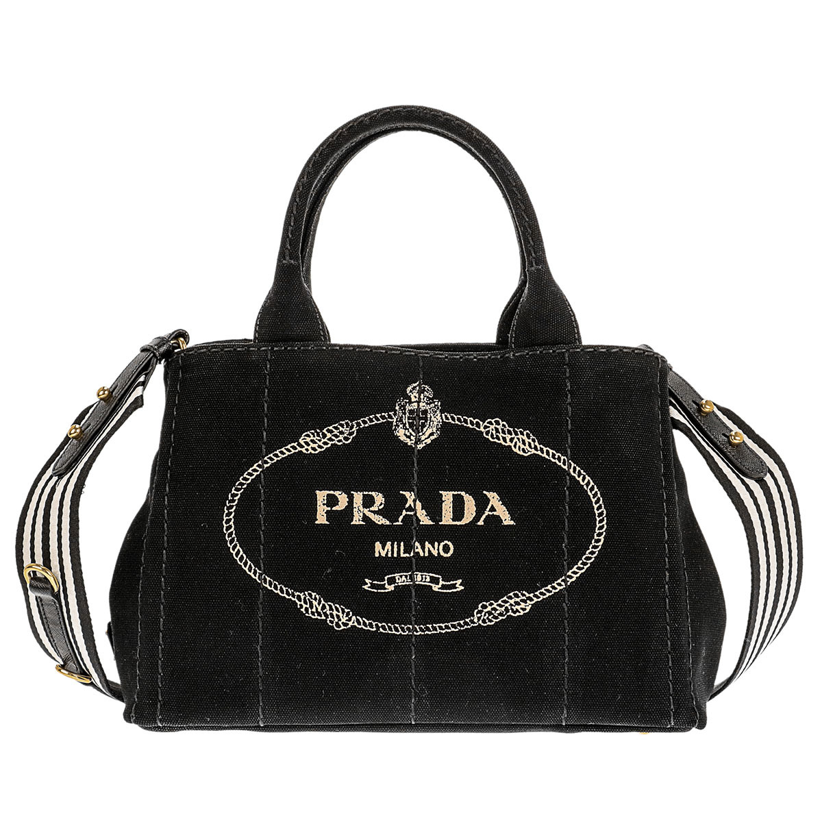 p65【極美品】Gカード付　プラダ　三角ロゴカナパ　Sサイズ　ブラック2way. p65【極美品】Gカード付 プラダ 三角ロゴカナパ Sサイズ