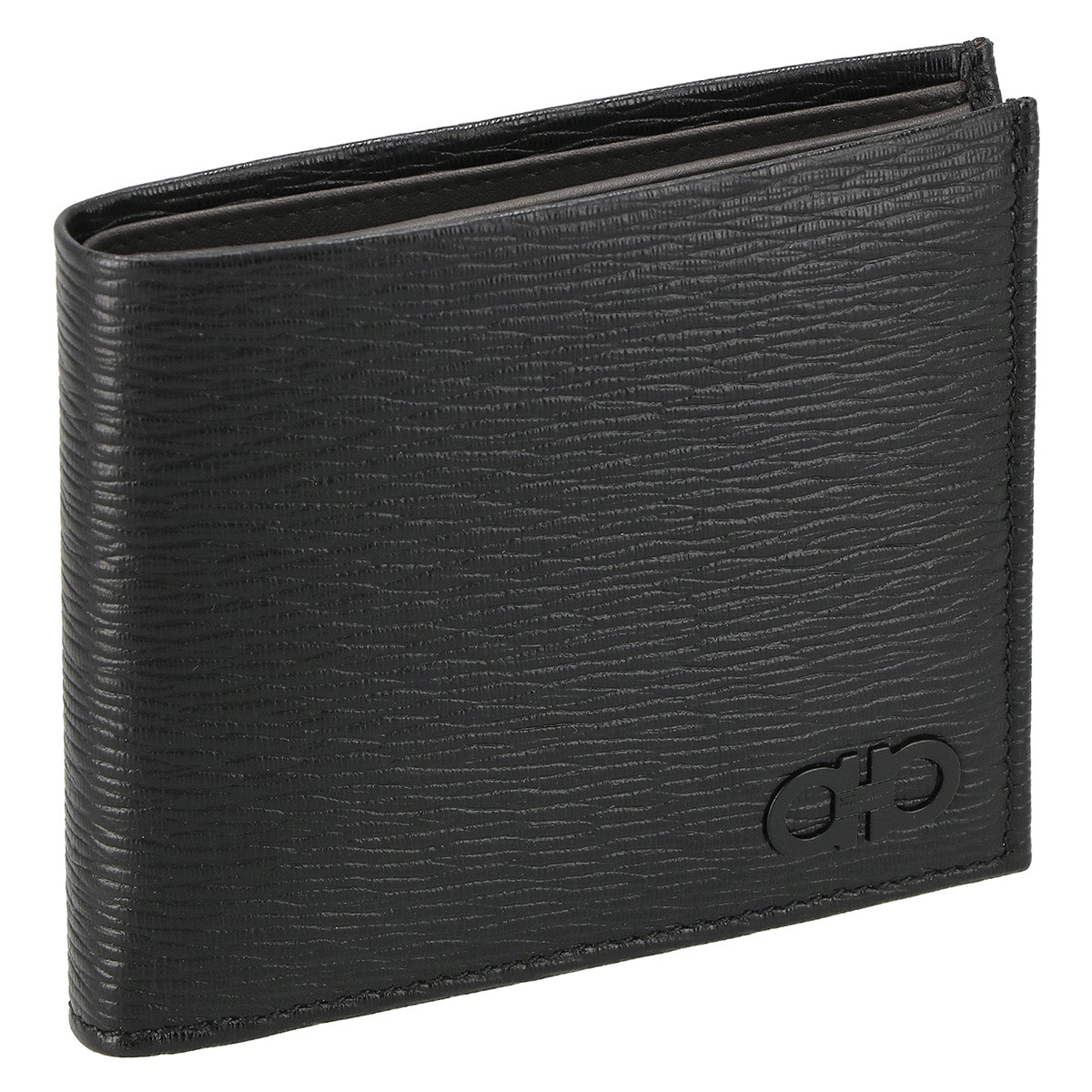 フェラガモ Ferragamo 財布 二つ折り財布 折りたたみ財布 小銭入れなし 66A063 733308 メンズ ブラック 本革 レザー