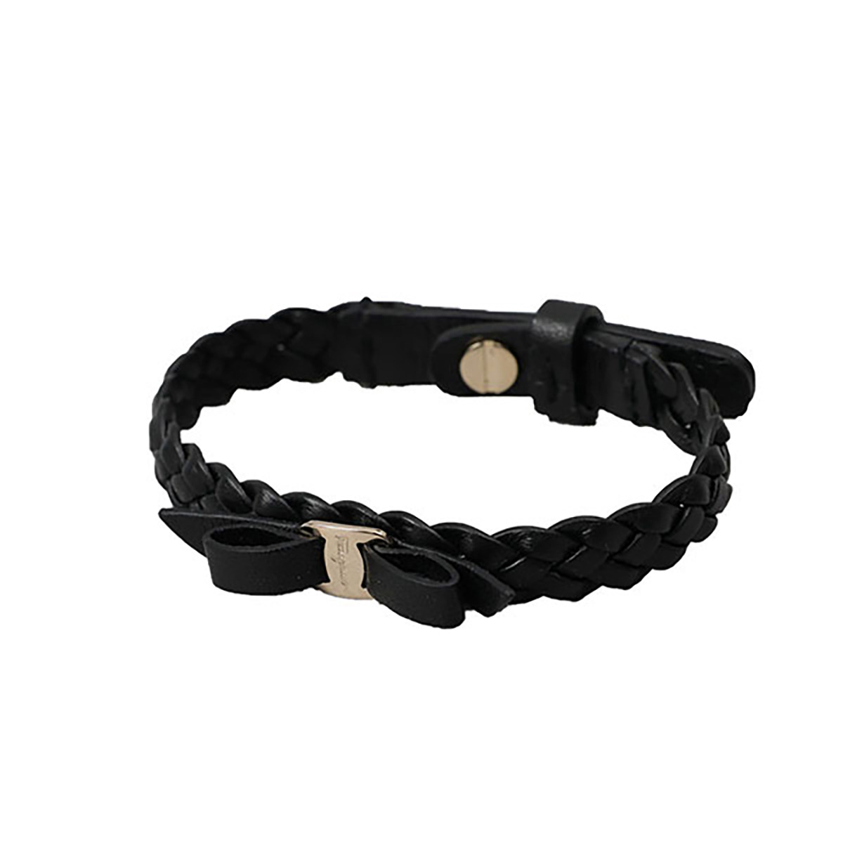 Salvatore Ferragamo 黒レザーブレスレット FERRAGAMO Salvatore Ferragamo サルヴァトーレフェラガモ